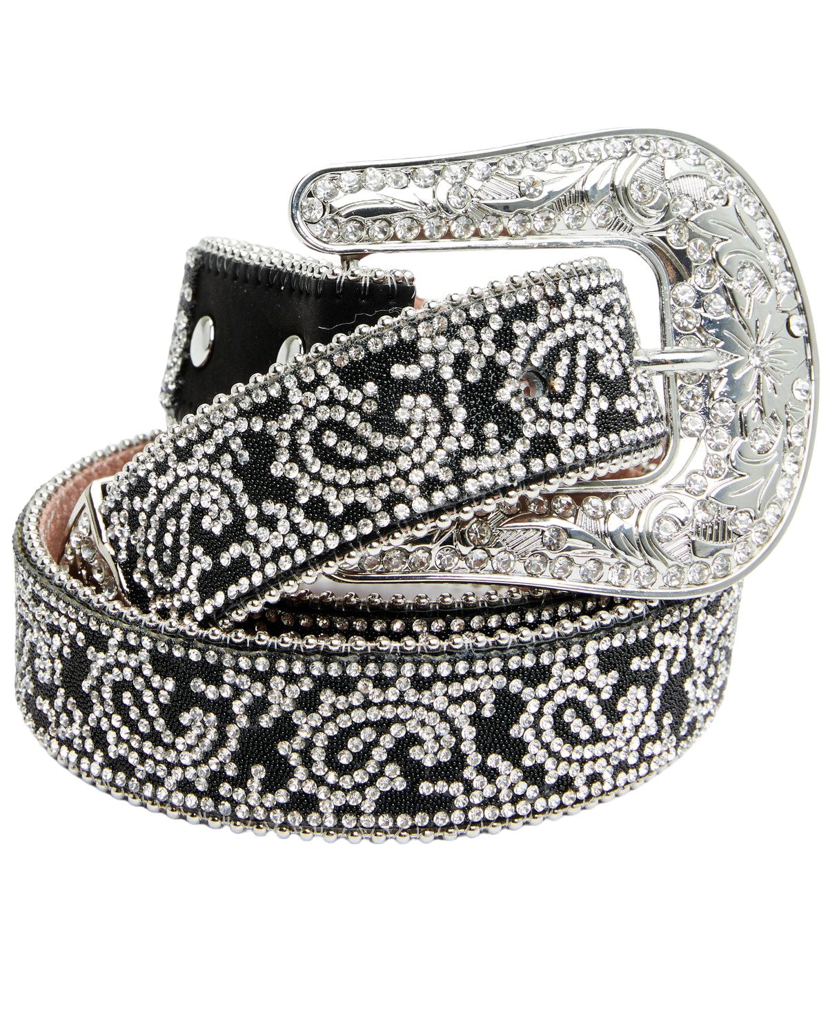 Western Cowboy Rhinestone Bling Mesh Stone Belt - Multi 