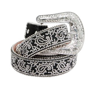 Angel Ranch Ladies Black Gator Print Studded Glitz Leather  display picture 2