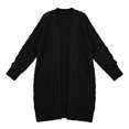 thumbnail image 7 of Otvok Women Diamond Cable Knit Long Cardigan, Open Front Long Sleeve Oversized Maxi Length Sweater Coat with Pockets, 7 of 7