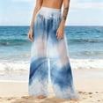 thumbnail image 5 of Levmjia Women's Bohemian Style Lightweight Beach Cover Up Sun Protection Pants Tie Dye Print 100% Polyester Palazzo Pants Swimsuit Cover Up Sarong Skirt S-2XL, 5 of 7