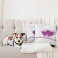 thumbnail image 4 of Ambesonne Love Throw Pillow Cover 2 Pack, Romance Art 2 Heart Motifs, 24", White and Purple, 4 of 5