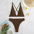 thumbnail image 3 of Womens High Waisted Thong Bikini Sets Sexy Brazilian Triangle Top Deep V Neck Two Piece Swimsuit Bathing Suits, 3 of 6