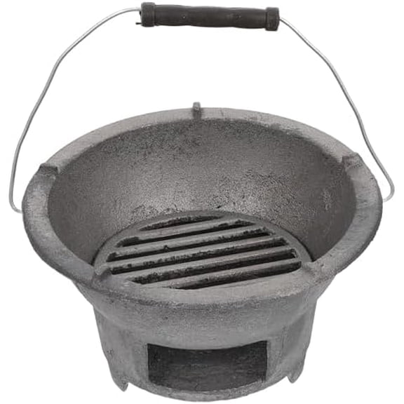 Cast Iron Charcoal Grill Japanese Tabletop BBQ Grill Mini Portable Hibachi Indoor Stove Camping Barbecue Tool BBQ Charcoal Stove 20cm$$Garden & Patio