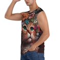 thumbnail image 3 of Balery Flower Crown Cat Camisetas sin mangas para hombre, absorbe la humedad y protege contra el mal olor.-Medium, 3 of 7
