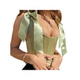 thumbnail image 6 of Arvbitana Women's Crop Tank Tops, Bow Tie Strap Sleeveless Lace-Up Corset Tops, 6 of 8