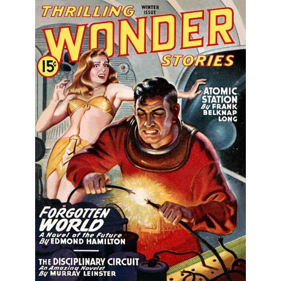Vintage Sci Fi Thrilling Wonder Stories Winter Canvas Art -  (24 x 36)