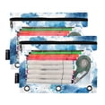 thumbnail image 4 of 2 Pack Flip Folders with Clear PVC Window Binder Pouches 3-Ring Binder Organizer for Office & Home Blue Ink Pattern, 4 of 6