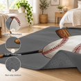 Baseball Runner Rug 2.6'x8', Sports Gray Background Cartoon Soft Mat ...