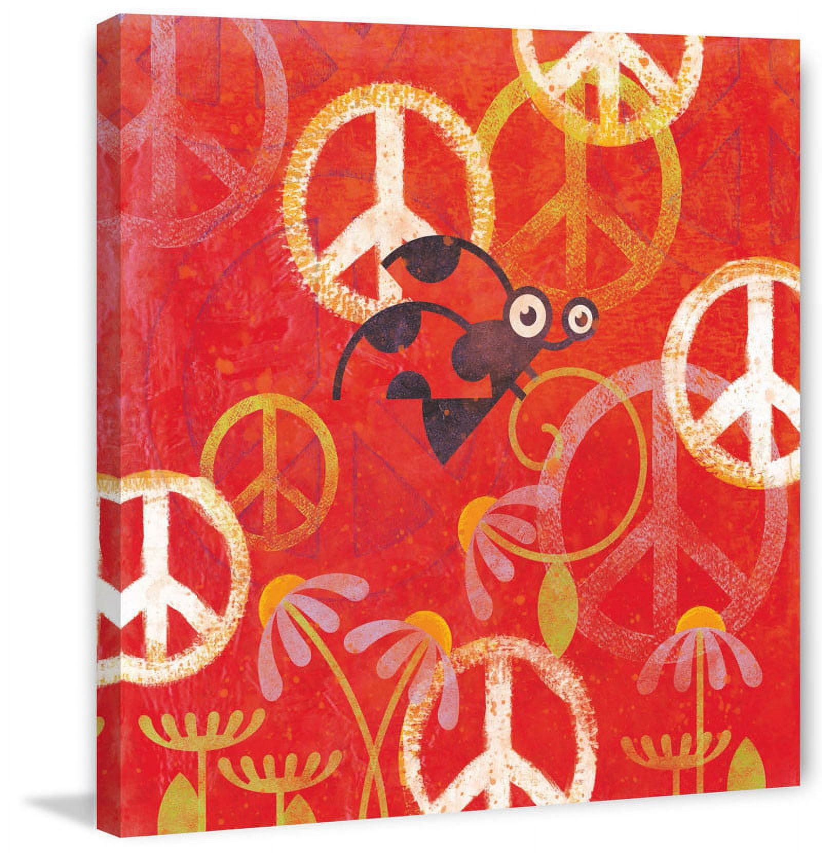 Marmont Hill "Peace Sign Ladybugs II" Painting Print on Canvas