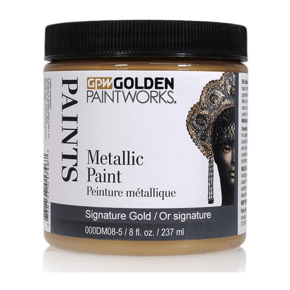 Golden Paintworks Metallic Paint, 8 ounce jar, Signature Gold (DM08-5)
