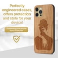 thumbnail image 2 of Case Yard Wooden Case Outside Soft TPU Silicone, Slim Fit Shockproof Wood Protective Phone Cover for Girls Boys Men and Women, Supports Wireless Charging Mystic Lady Design case for iPhone-12-Pro-Max, 2 of 7
