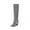 Grey, variant on jovati Women Boots Winter Square High Heel Knee-high Zip Pointed Toe Shoes Fleece Vamp Female Boots