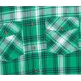 thumbnail image 3 of Men's Casual Flannel Plaid Shirt Sleeveless Cotton Plus Size Vest Green&White&Black L, 3 of 3