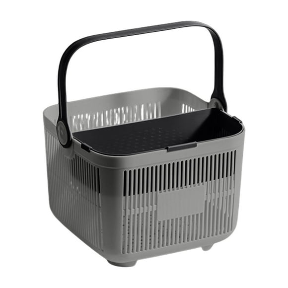 Gray Grey Bath Shower Caddy With Separate Compartments Hanging Storage Basket For Dorm Bathroom Waterproof Durable Plastic Rust Proof #7W110