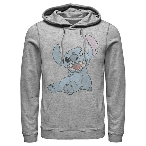 Men's Disney Lilo & Stitch Pop Art Comic Stitch Hoodie Color: Athletic Heather Size: L