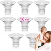 8PCS Flange Insert, Shield of Breast Pumps, Breast Pump replacement pump parts Washable Silicone Inserts Reusable Compatible with 13mm, 15mm, 17mm, 18mm, 19mm, 20mm, 21mm, 24mm Breast Pumps(18mm)