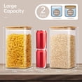 thumbnail image 2 of Extra Large Square Glass Flour & Sugar Storage Containers with Airtight Lids, 168oz 2 Pack Glass Jars with Bamboo Lids, Air tight Pantry Food Storage Containers for Cereal, Pasta, Rice Organizers, 2 of 6