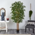thumbnail image 4 of Nearly Natural Biggy Style Bamboo Silk Artificial Potted Tree - 7', 4 of 5