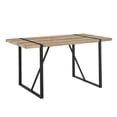 thumbnail image 6 of Newboti 55" Dining Table modern rustic Industrial Rectangular MDF Wood Colour For 4-6 Person, With 1.5" Thick Engineered Wood Tabletop and Black Metal Legs, For writing DeskKitchen terrace Dining 794, 6 of 13
