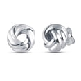 thumbnail image 5 of LeCalla 925 Sterling Silver Light-Weight SMALL Round Love Knot Stud Earrings for Women and Teen 9MM, 5 of 10