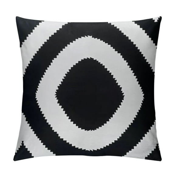 JRXY  Black and White Pillow Covers with Pom-poms Boho Aztec Geometric Decorative Throw Pillow Covers for Sofa Couch Bed Decor White