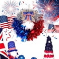 thumbnail image 6 of erdimoy 11" Patriotic Tinsel Wreath, Red White Blue Star Wreath with Bow for 4th of July Front Door Decor, 6 of 6