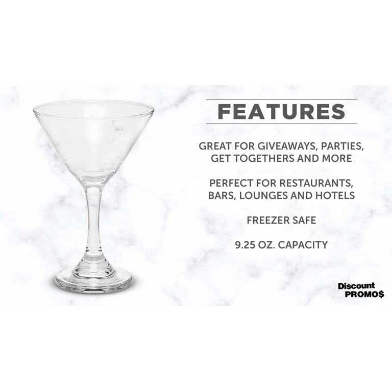Classic Martini Glasses 9.25 oz. Set of 10, Bulk Pack - Great for  Cocktails, Wedding Favors, Party Favors, Events - Clear 