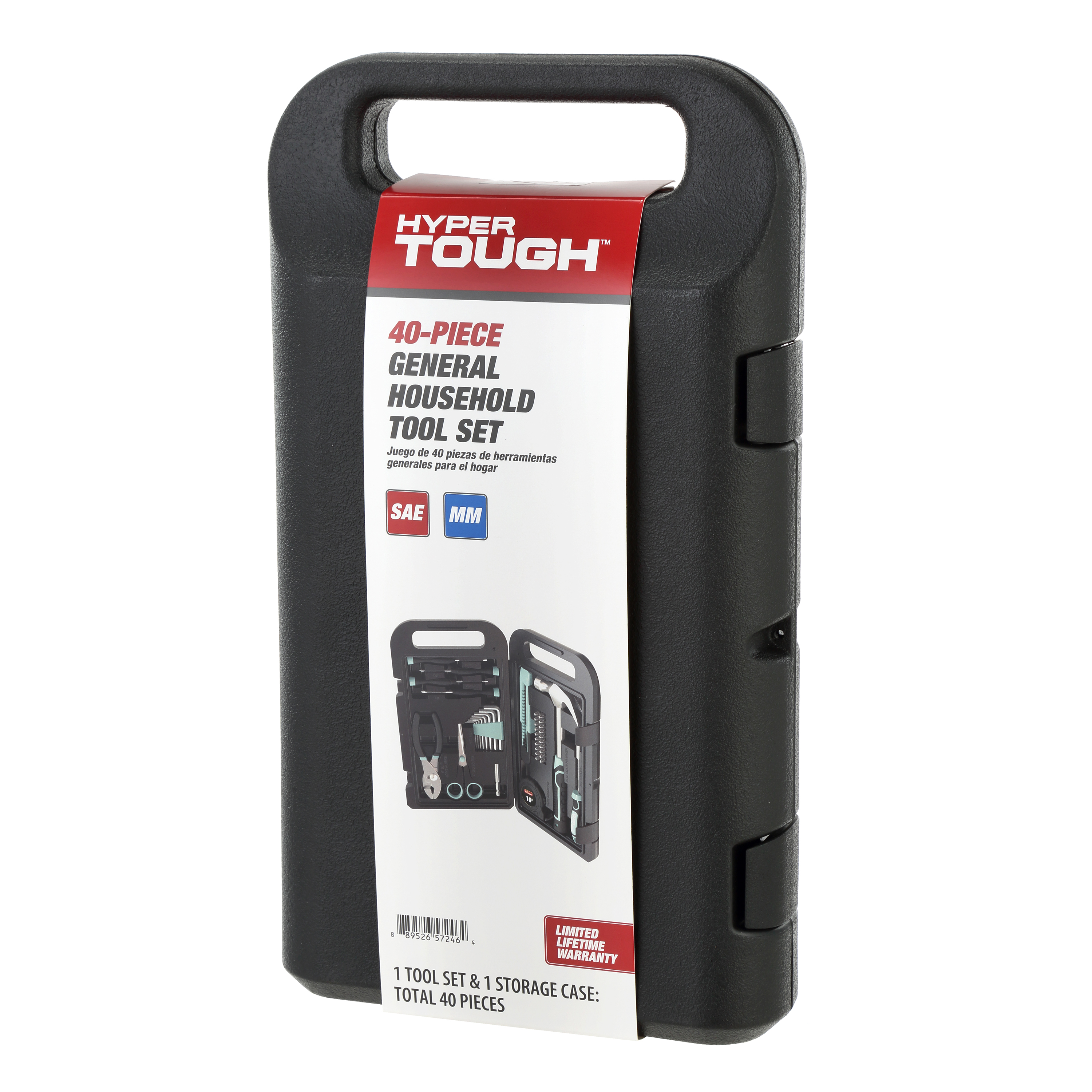 Kit de herramientas para hogar Hyper Tough de 40 piezas color espuma de mar para reparaciones básicas y proyectos de bricolaje 2
