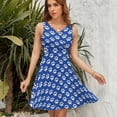 thumbnail image 7 of Dog Paw Blue Women's Tank Dress V Neck Sleeveless Summer Sundress, 7 of 7