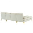 thumbnail image 6 of Zimtown Convertible Sectional Sofa,U Shaped Couch with Double Reversible Chaise, Soft Linen Fabric Sectional Couch with Metal Feet Beige, 6 of 10