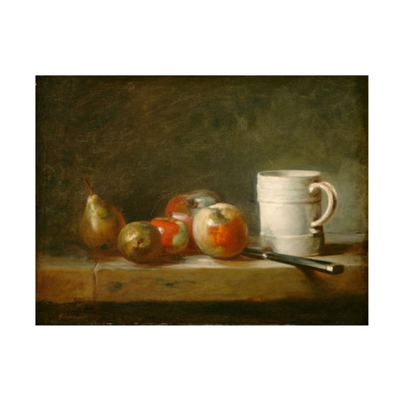 Jean-Baptiste Simeon Chardin 'Still Life with a White Mug, c. 1764' Canvas Art - 19 x 14 Inches