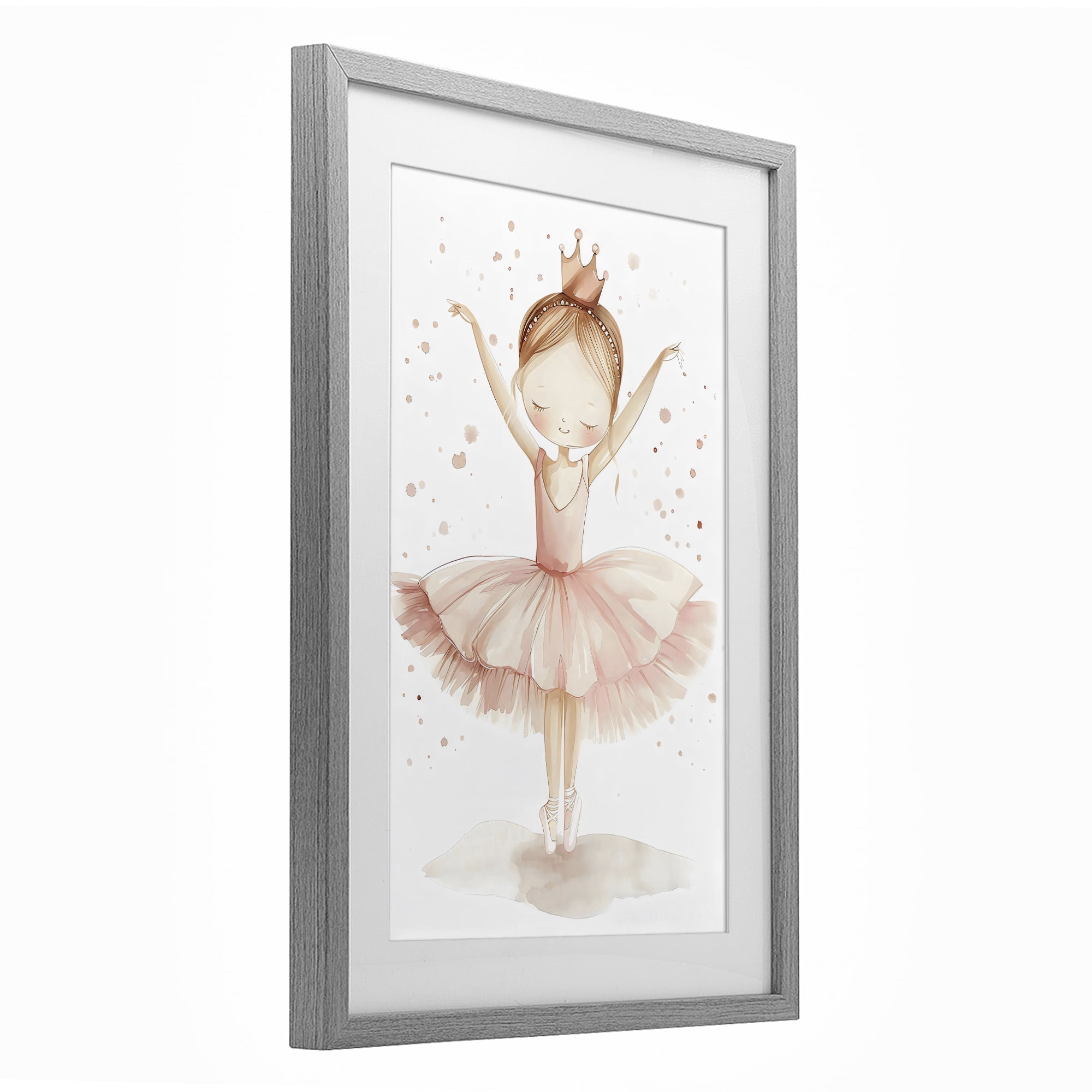Stupell Industries Sweet Pink Tutu Gray Framed Print Under Glass, design by Creative Studio