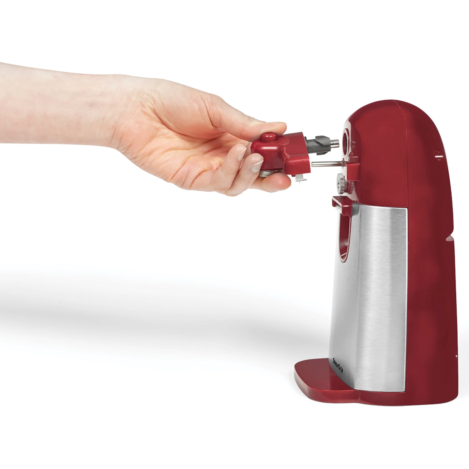 Starfrit 8-inch Mightican Electric Can Opener, Red - Curacao