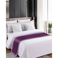 thumbnail image 4 of Xipuska Dark Purple Retro Greek Key Bed Runners for Twin Size Bed, Decorative Bed Throws for Foot of Bed, Geometric Greece Ancient Farmhouse Bed Runner Sofa Throw Bedding Scarf Slipcover for Bedroom, 4 of 6