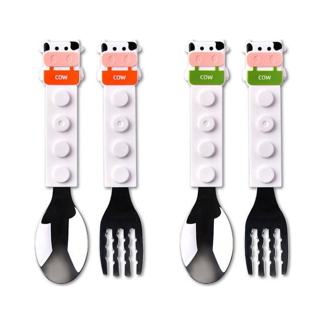 Jinsinto Children's cutlery set with case, stainless steel children's fork and spoon with