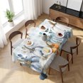 thumbnail image 3 of Blue Thanksgiving Pumpkin Table Cloth Waterproof Tablecloths, Fall Eucalyptus Leaves Plaid Tablecloth Dining Table Cover for Kitchen Party Tabletop Outdoor, Rectangle Tablecloth 60x120 Inch, 3 of 9