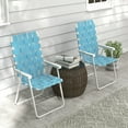 thumbnail image 2 of Set of 2 Patio Folding Chairs, Classic Outdoor Chairs for Camping, Garden, Pool & Beach with Armrests, 2 of 9