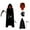 Red, variant on SUNSIOM Halloween Grim Reaper Costumes Black Hooded Cape Light up Facewear and Gloves Scythe for Men Cosplay Party Outfits