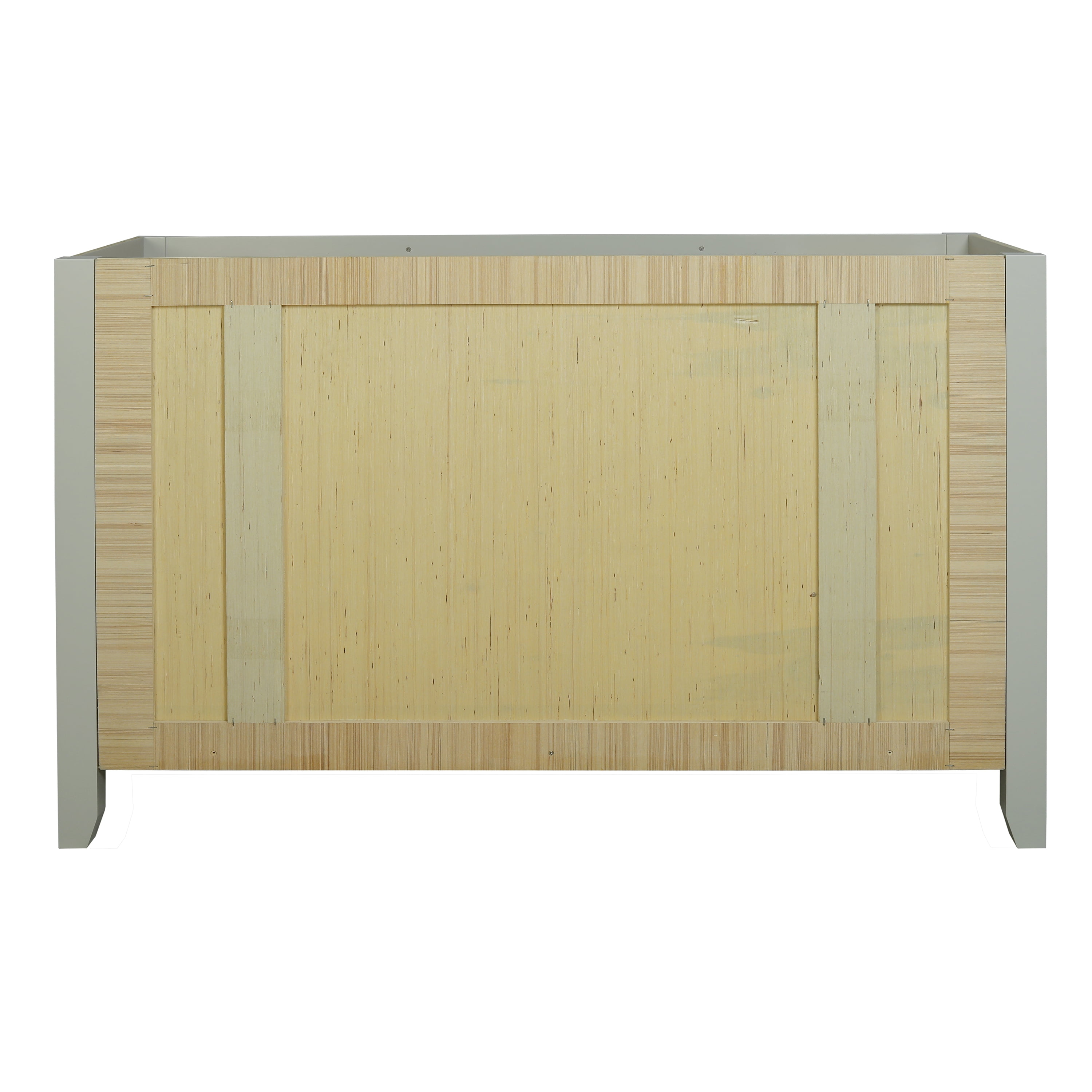 Design House Dawson 60-Inch Bathroom Vanity Cabinet, Ready to Assemble, 4-Door 3-Drawer Freestanding, Comfort Height 34 in., Sherwin-Williams® On the Rocks, Matte Black Hardware, 228453-OTR-RTA