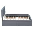 thumbnail image 6 of Queen Size Platform Bed with 4 Drawers & Upholstered Headboard,Linen Fabric Bed Frame with Solid Wood  Slats Support, for Bedroom, Guestroom,No Box Spring Needed, 6 of 8
