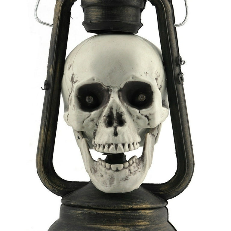 Pyaiiner Halloween Skull Lantern with LED Lights Red Eyes Glow in