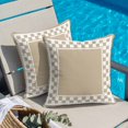 thumbnail image 2 of Throw Pillow Covers 20x20 Inch, Beige Geometric Decorative Pillow Cases for Couch Sofa Bed, Modern Abstract Art Plaid Gingham Cotton Linen Square Home Decor Pillowcases with Hidden Zipper, 2 of 9