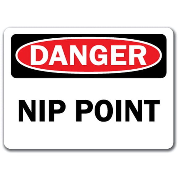Danger Sign - Nip Point - 10" x 14" OSHA Safety Sign