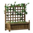 thumbnail image 1 of Outsunny Raised Garden Bed with Trellis for Climbing Vines, Coffee, 1 of 10