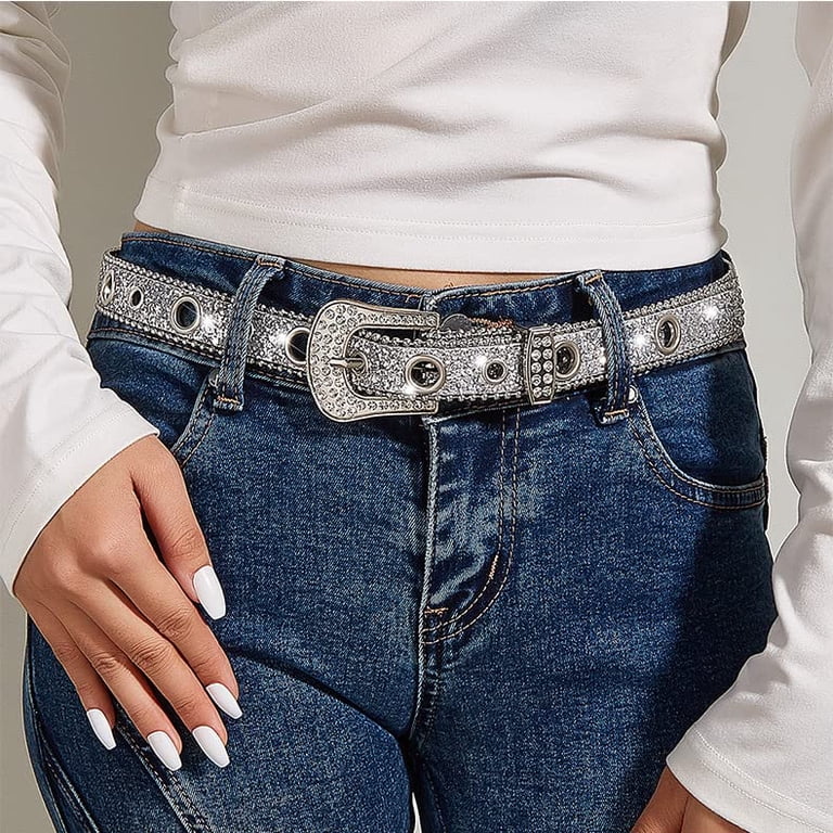 Rhinestone Belts for Women Western Cowgirl Bling Skinny  display picture 3