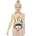 thumbnail image 3 of Adventure Cuphead Mugman Children's One-piece Swimwear Halterneck Swimsuit Summer Beach Girl's Bathing Suits Breathable Beachwear, 3 of 7