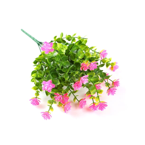 Cateissary Flor falsa Plantas de plástico Colgante de pared Artesanía multipropósito Calcomanía de deshierbe Ahorro de espacio funcional Decoración Rosado