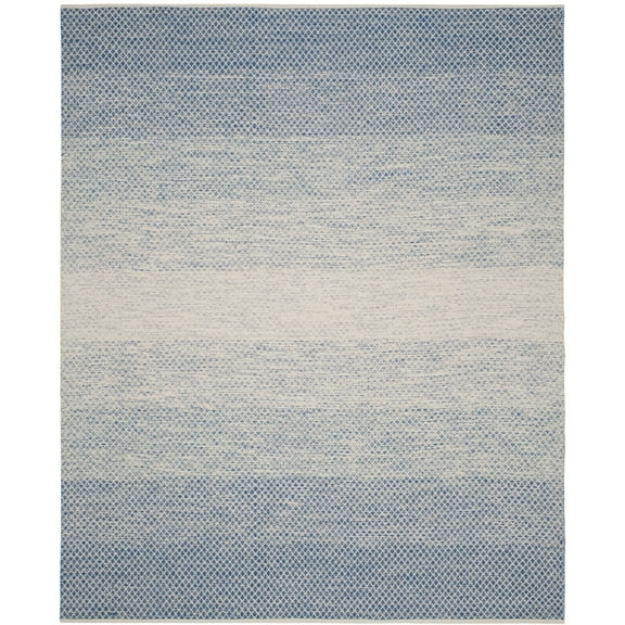 SAFAVIEH Montauk Vaughn Geometric Cotton Area Rug, Blue/Ivory, 9' x 12'
