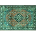 thumbnail image 1 of Ahgly Company Indoor Rectangle Persian Turquoise Blue Traditional Area Rugs, 8' x 12', 1 of 4