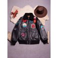 thumbnail image 3 of Chaqueta de cuero para hombre Bomber G1, chaqueta de piel de vacuno y algodón con capa superior de cuello polar, negra como la de Tom, 3 of 5